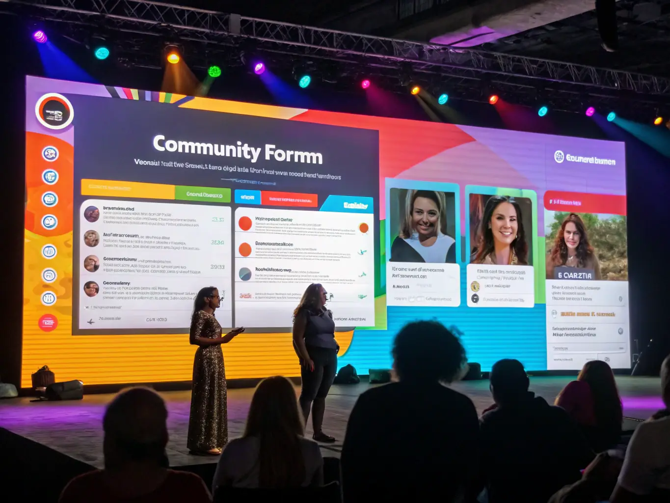 A vibrant online forum interface showcasing user interactions, discussions, and shared video content, emphasizing the sense of community within Love Island.